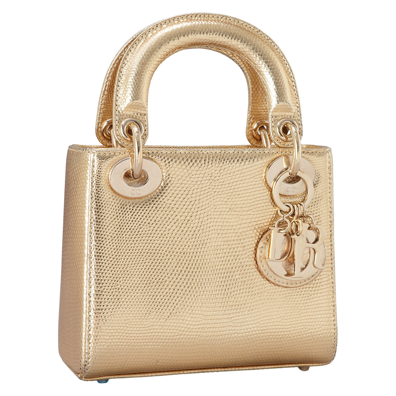 CHRISTIAN DIOR(USED)디올 리자드 레이디디올 미니 골드 & 트윌리